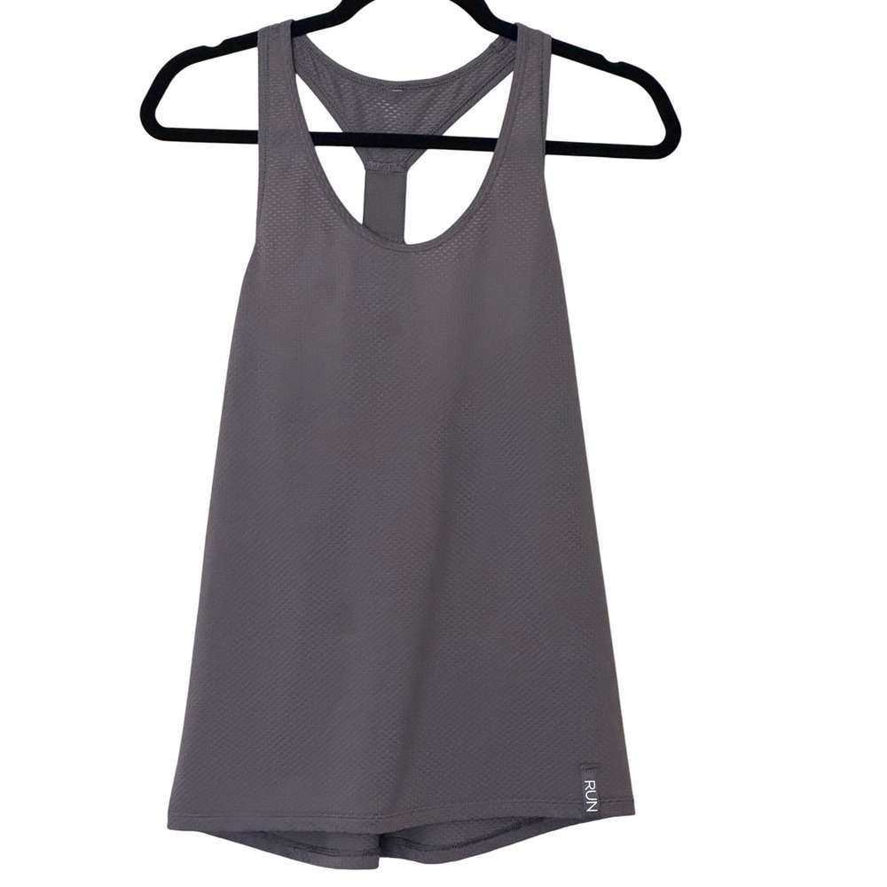 Under Armour Tank Top Gray Run Racerback Textured Mesh Women M